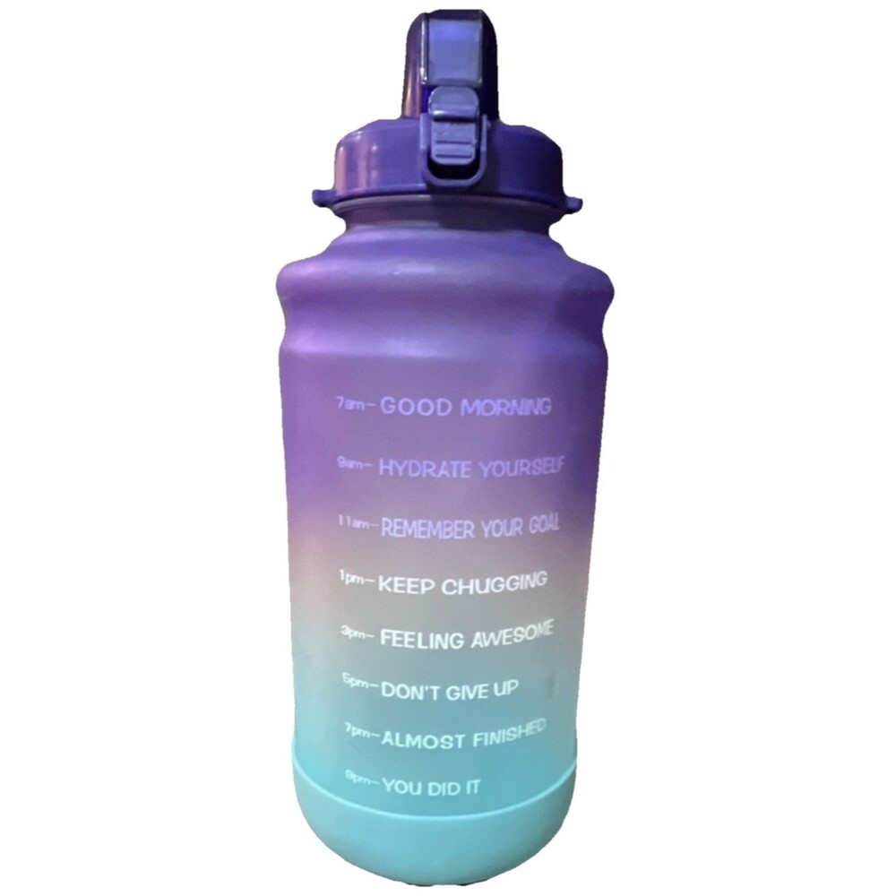 Elvira 128 oz Gradient Water Bottle Flip Lock Leakproof Time Markers